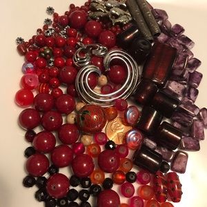 Assortment of beads and jewelry making supplies